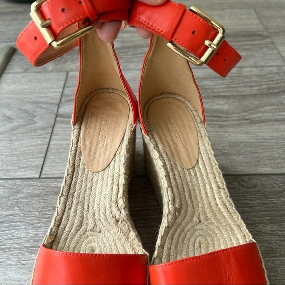 J Crew VACHETTA Leather Platform Espadrille Sandals - Picture 5 of 13